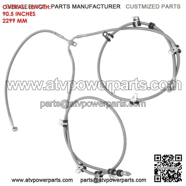 Front & Rear Brake Hose Line For Can Am Maverick Turbo Maverick Max Turbo 19-21 - Image 2
