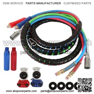 15' 3-in-1 Wrap Set Air Line Hose Assemblies For Semi Truck Tractor Trailer
