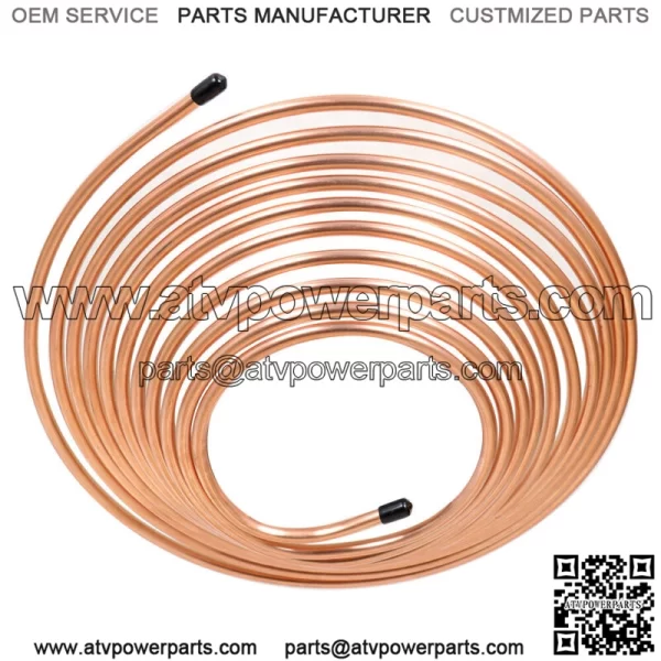 5/16" 25 Foot Roll Coil Brake Fuel and Trans Line Tubing Copper Plated - Image 2