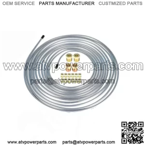 Zinc-Coated Brake Line Tubing Kit 25 Ft. 3/16" and 1/4" All Fittings