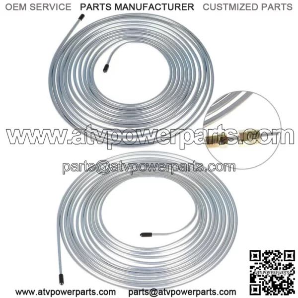 Zinc-Coated Brake Line Tubing Kit 25 Ft. 3/16" and 1/4" All Fittings - Image 2