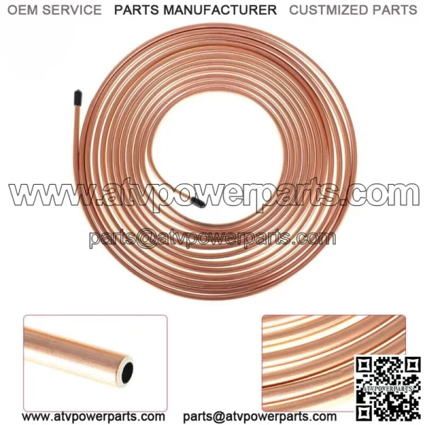 Brake Line Tubing Kit Iron Plating Copper Line Fittings 25 ft 1/4" - Image 3