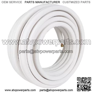 White Pipe Install Kit For Mini Split Heat Pump Systems 50 Feet 1/4" - 3/8" Dia