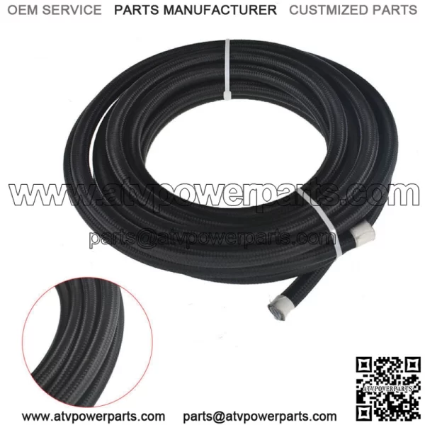 Black Nylon Braided E85 PTFE Fuel Line 20ft 8AN -8AN 10 Fittings Hose kit E85 - Image 2
