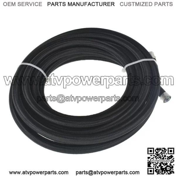 Black Nylon Braided E85 PTFE Fuel Line 20ft 8AN -8AN 10 Fittings Hose kit E85 - Image 4