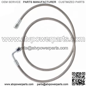 Steel Braided 48" & 24'' Length Hose Turbo Oil Feed Line 4AN 90 Degree Straight
