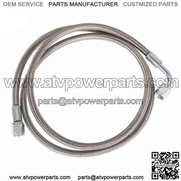 Steel Braided 48" & 24'' Length Hose Turbo Oil Feed Line 4AN 90 Degree Straight - Image 4