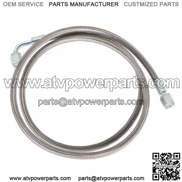 Steel Braided 48" & 24'' Length Hose Turbo Oil Feed Line 4AN 90 Degree Straight - Image 5