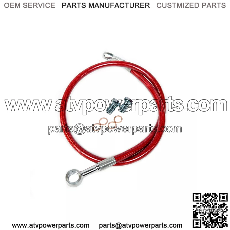Streamline Steel Braided Rear Brake Line Stock Length Red TRX 400X TRX400EX