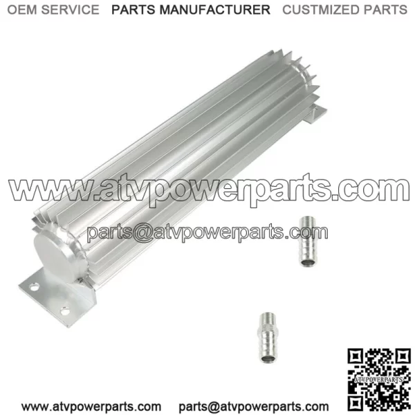 12" Dual Pass Aluminum Finned Transmission Oil Cooler w/ 1/4" NPT fittings - Image 2