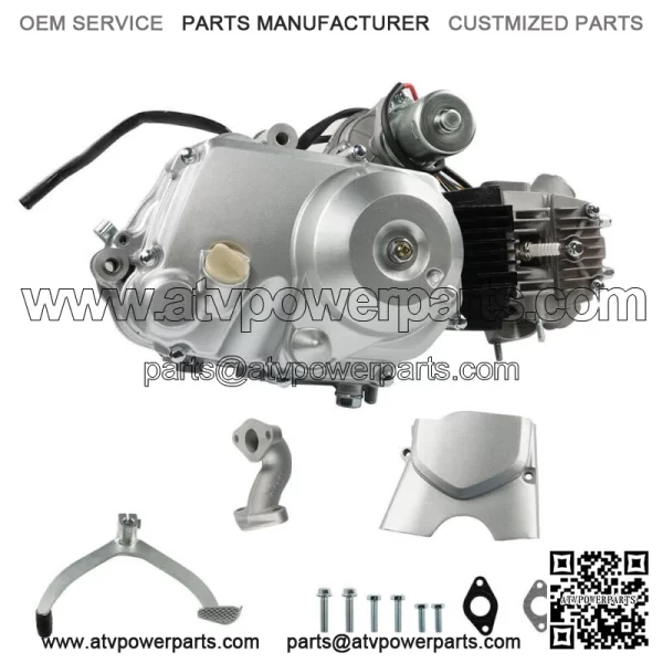 125cc 4 Stroke ATV Engine Motor 3-Speed Semi Auto w/Reverse For ATV Quad Go Kart
