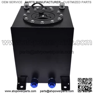 BLACK 2.5 GALLON DRIFTING FUEL CELL GAS TANK+LEVEL SENDER COATED ALUMINUM RACING