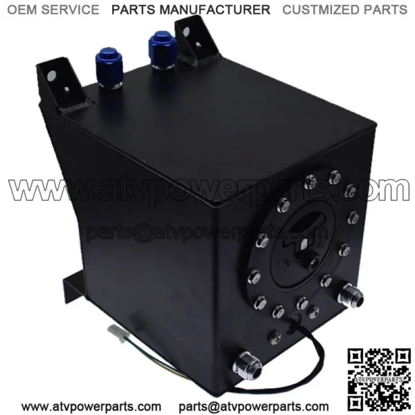 BLACK 2.5 GALLON DRIFTING FUEL CELL GAS TANK+LEVEL SENDER COATED ALUMINUM RACING - Image 4