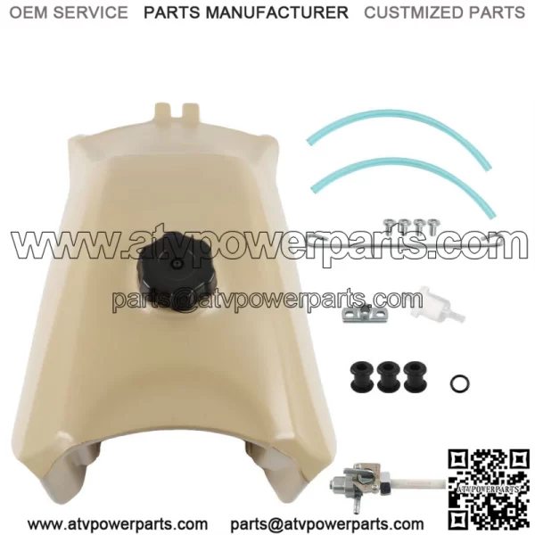 Beige Fuel Tank w/ Cap + Fuel Petcock For Honda FourTrax 300 TRX300FW 4x4 93-00 - Image 2