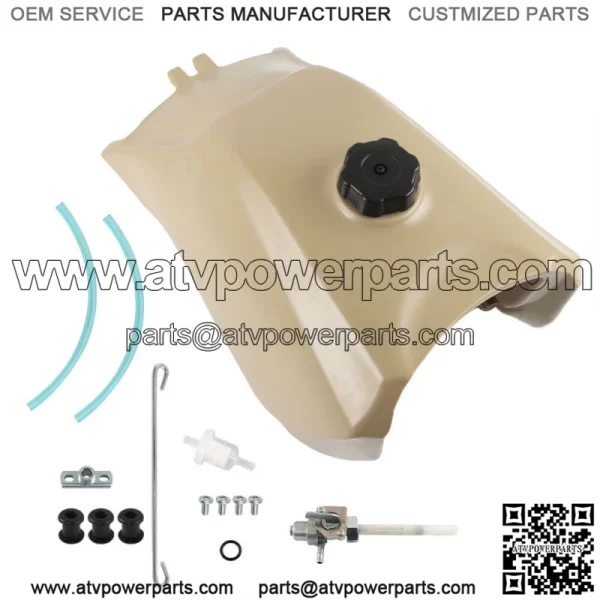 Beige Fuel Tank w/ Cap + Fuel Petcock For Honda FourTrax 300 TRX300FW 4x4 93-00 - Image 3