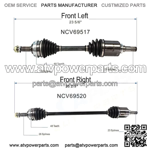 CV Axle Shaft Front Left & Right Set for Toyota Corolla DX CE LE Base 1993-2002 (For: Toyota) - Image 3