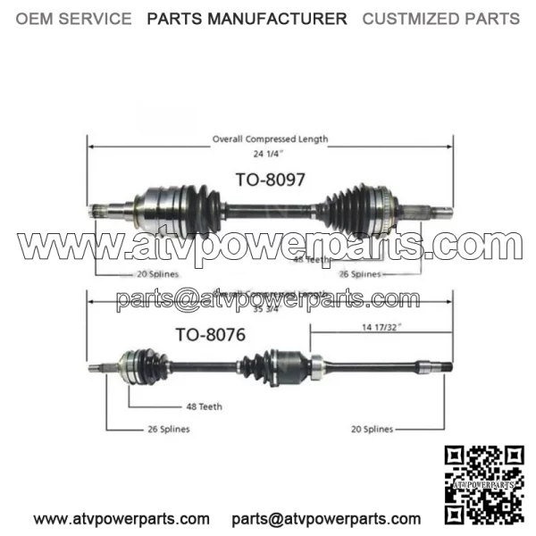 2X FRONT CV JOINTS AXLE SHAFT SHAFTS FOR TOYOTA 1996-2000 (For: Toyota)