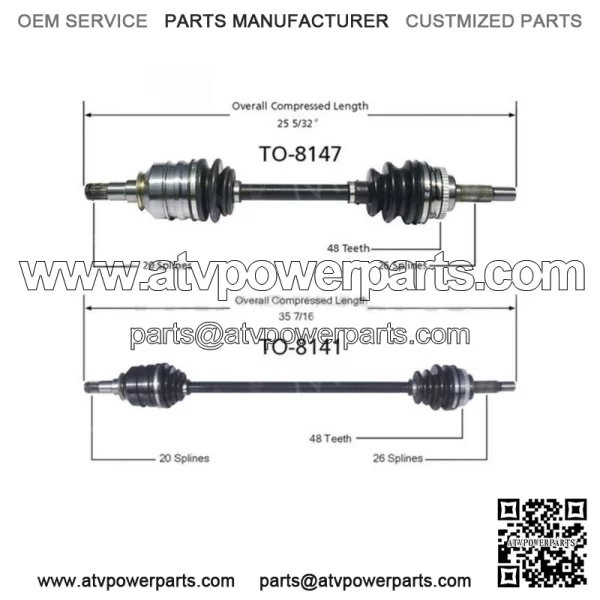 2X FRONT CV JOINTS AXLE SHAFT SHAFTS FOR TOYOTA PRIUS 2001-2003 (For: Toyota)