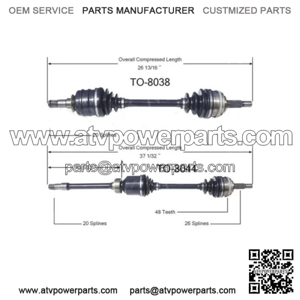 Fits Toyota Camry Solara 2X CV Axle Shaft Front Left Front Right (For: Toyota)