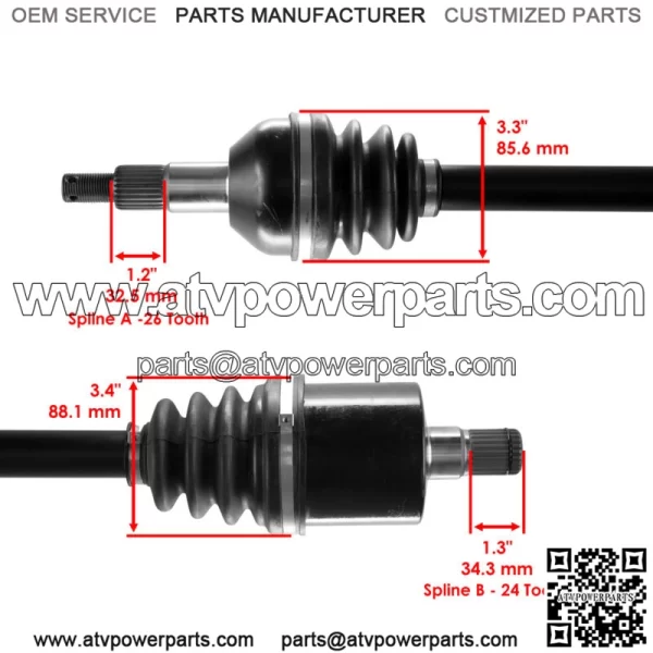 Rear Left Complete CV Joint Axle for Can-Am Commander 1000 4X4 2013-2015 - Image 3