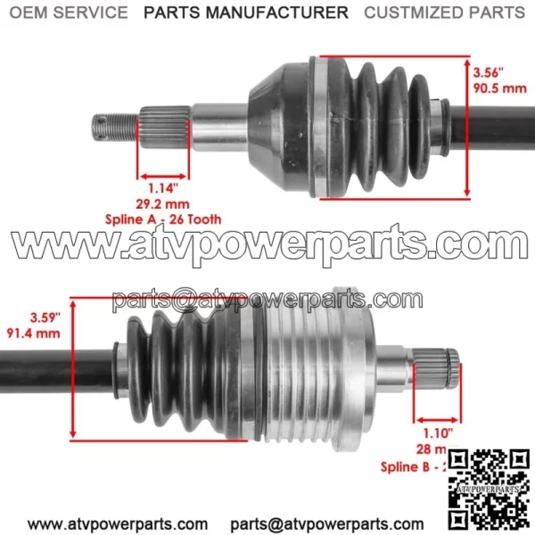 Rear Right And Left CV Joint Axles for Can-Am Maverick Max 1000R 4X4 2014 2015 - Image 3