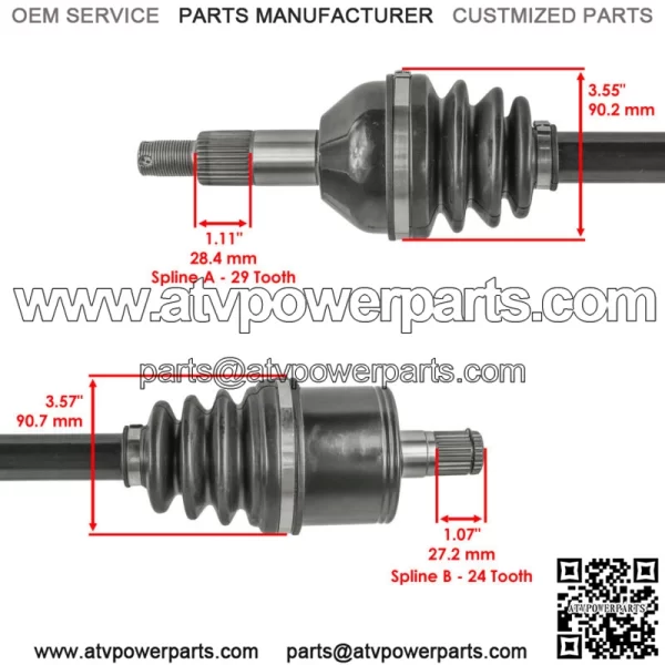 705502831 Rear CV Axles For Can-Am Defender HD10 2020-24 Left And Right - Image 3