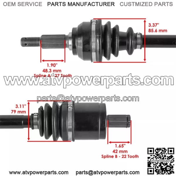 Front Right CV Axle For John Deere 4X2 4X4 HPX (Gas) (040001 - 090000) - Image 2