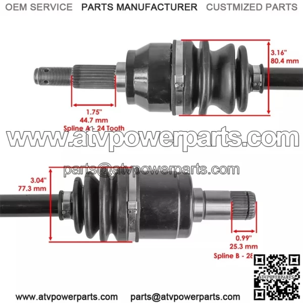 AM145320 AM140785 Rear Left CV Axle for John Deere RSX850 RSX860 - Image 2