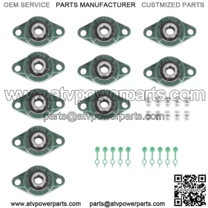 10 Pack  UCFL202-10 Pillow Block Flange Bearing 5/8" Bore 2 Bolt Solid Base