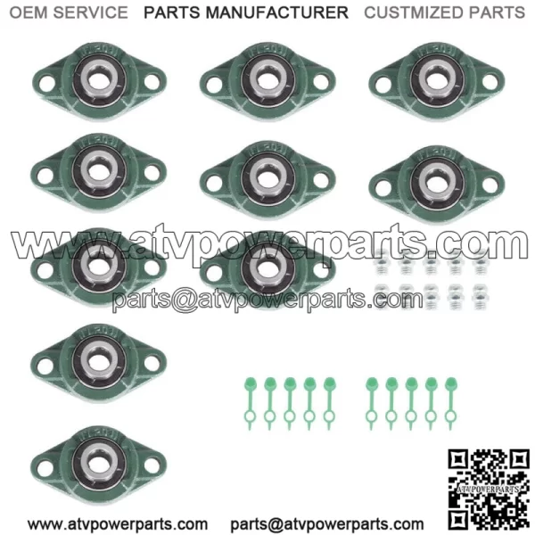 10 Pack  UCFL202-10 Pillow Block Flange Bearing 5/8" Bore 2 Bolt Solid Base