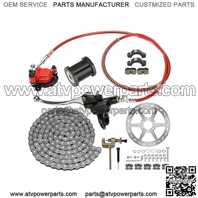 Mini Bike Hydraulic Brake Kit and 35 Chain for Mini Bike Baja Doodle Bug DB30 Blitz Dirt Bug Coleman Motovox Predator 79cc 97cc 100cc 2.8hp Mini Bike Powersports Parts 180mm Disc Brake Rotor