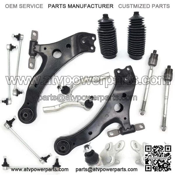 14 Piece Steering & Suspension Kit Control Arms Tie Rods For Toyota Camry 07-11