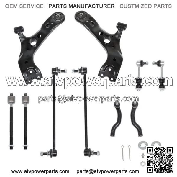 10PC For 2006-2018 Toyota RAV4 Front Rear Control Arm And Ball Joint Tie Rod End
