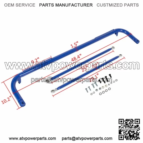 Stainless Steel 49" Racing Seats Safety Seat Belt Roll Harness Bar Rod Blue Bar - Image 2