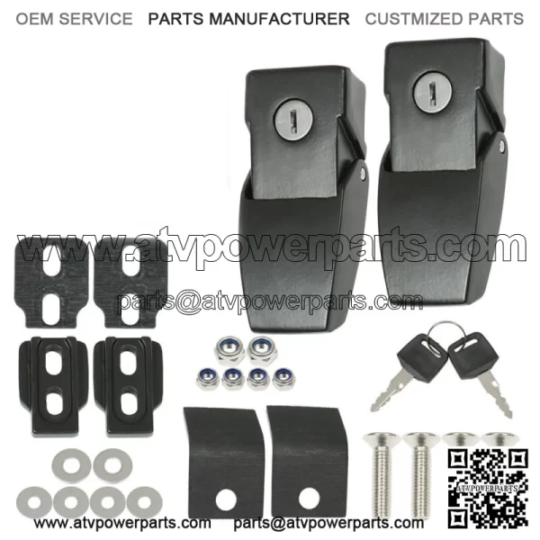 Hood Lock Catch Latches Kit for 2007-2023 Jeep Wrangler JK JKU JL JLU JT