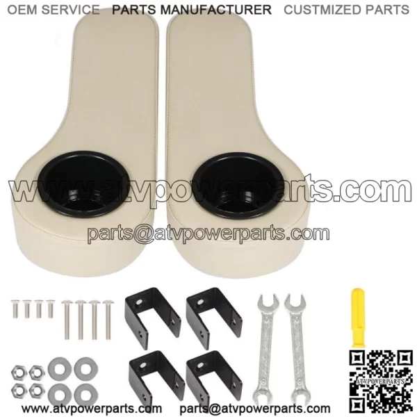 Golf Cart Armrest with Cup Holder Fits For EZGO Club Car Yamaha Black/Beige/Gray - Image 2