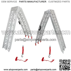 2*Aluminum Loading Ramp Arched For Motorcycle ATV/UTV Truck Lawnmower