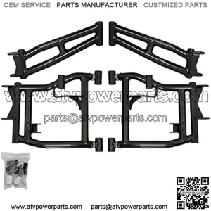 Heavy Duty Black High Clearance Rear Offset A-Arms for 2016-2020 Polaris RZR S 900
