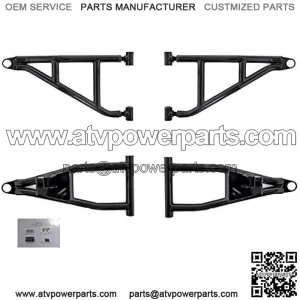 High Clearance 2" Forward Offset A-Arms/Control Arm for Polaris Ranger XP 900 (2013-2019) - Stronger Than OEM! - Black