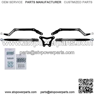 High Clearance Boxed Rear Radius Arms/Rods for Polaris RZR XP 900 / XP 4 900 (2011-2014) - Black