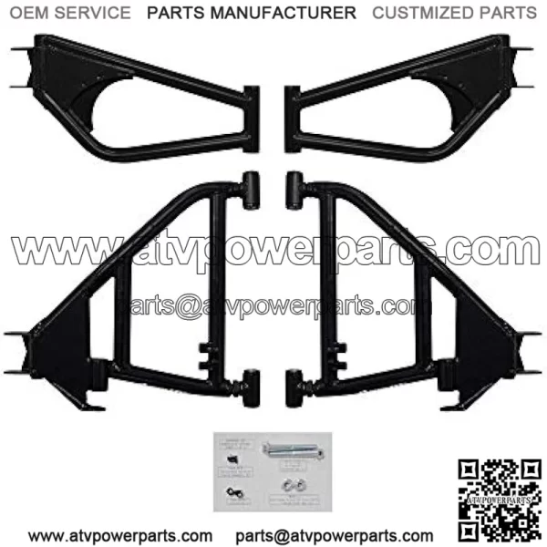 Heavy Duty High Clearance Rear A-Arms for 2015-2019 Arctic Cat Wildcat Sport | UV-resistant Powder Coat Finish | Adjustable Pivot Blocks | UHMW Bushings