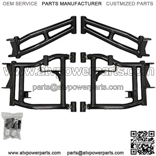 Heavy Duty High Clearance Rear Offset A-Arms for 2016-2020 Polaris RZR S 1000/2019-2020 S4 1000- Black