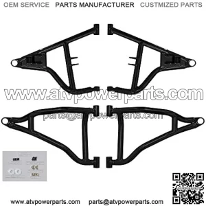 1.5" Front A-Arms for Polaris RZR S 1000 / S4 1000 (2017-2020) | Black | Fits up to 30" Tires | 1.25?? Tubing 25% larger Than Stock | Includes Standard Duty Preinstalled Ball Joints