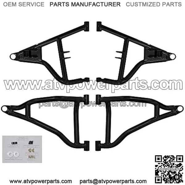1.5" Front A-Arms for Polaris RZR S 1000 / S4 1000 (2017-2020) | Black | Fits up to 30" Tires | 1.25?? Tubing 25% larger Than Stock | Includes Standard Duty Preinstalled Ball Joints
