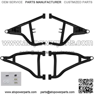 High Clearance A Arms for 2021+ Polaris RZR Trail S 900 / S 1000 | Fits Larger Tire Size | Black | 1.25?? Tubing 25% larger Than Stock