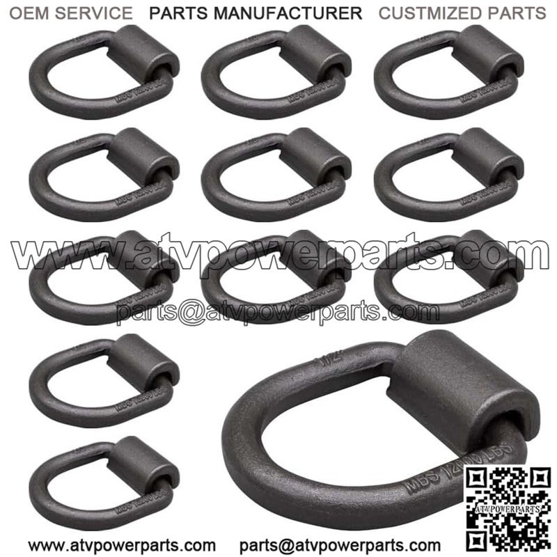 Heavy Duty Welded Forged D-Rings #12 Pack
