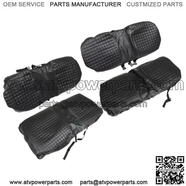 Black 4PCS Golf Carts Front And Rear Seat Covers For EZGO Medalist TXT 1994-2013 - Image 2