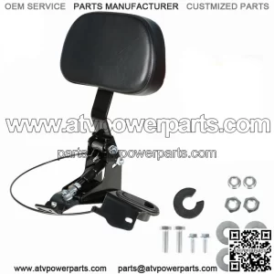 Adjtable Rider Driver Backrest Pad W/ Mounting Kit Fit For Touring FLHT 09-19