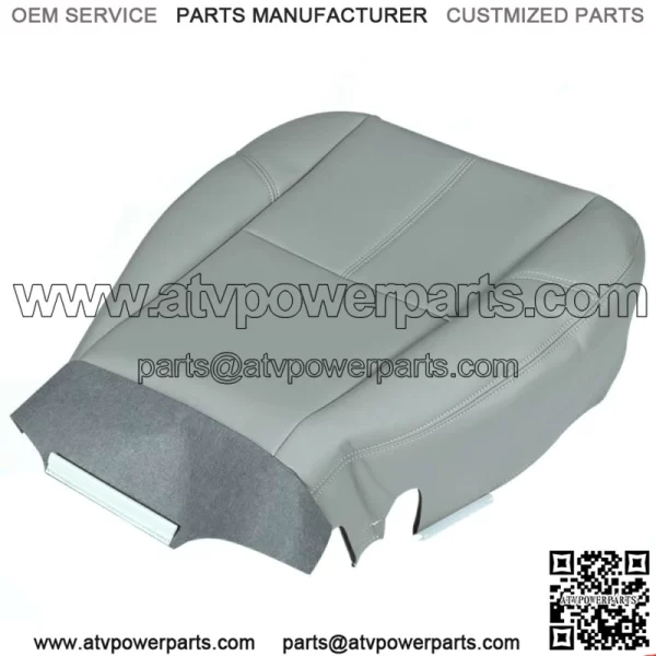 For 2007 2008-14 Chevy Silverado 1500 Driver Bottom Leatherette Seat Cover Gray - Image 3