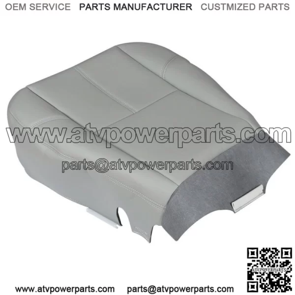 For 2007 2008-14 Chevy Silverado 1500 Driver Bottom Leatherette Seat Cover Gray - Image 4